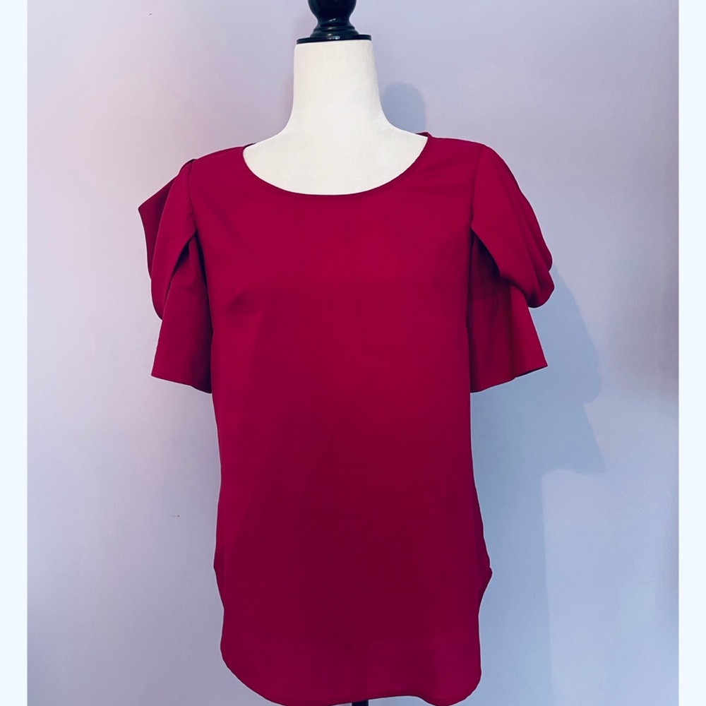 Lost April ruffle sleeve blouse